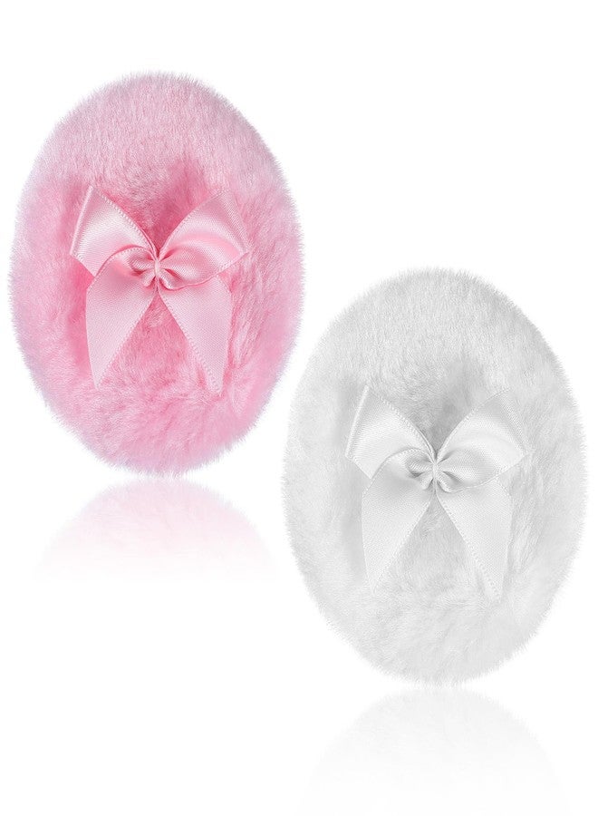 Larrel Makeup Puff, 2 Pcs Washable Reusable Pressed Puff Soft Comfortable Body Dusting Puffs Cushion Applicator Makeup Beauty Tools for Women Girls(Pink, White) - Image 1